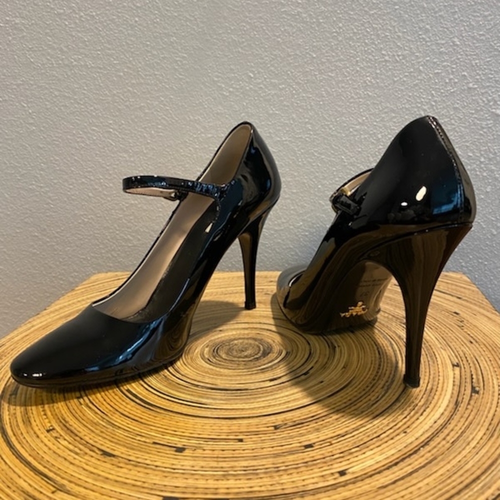 Prada Black Patent Leather Stiletto Heels